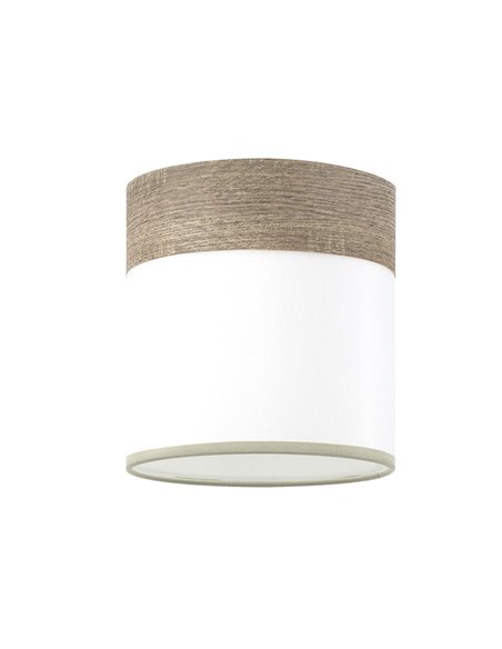 Pantalla Regleta/Plafón Cloe Blanca/Madera Gris E27 (Ø16x16x16cm)