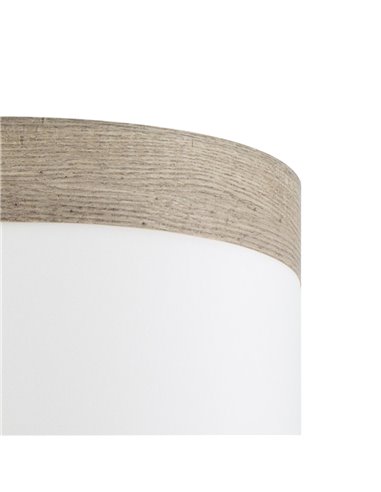 Pantalla Regleta/Plafón Cloe Blanca/Madera Gris E27 (Ø16x16x16cm)