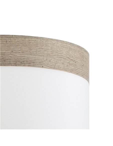 Pantalla Regleta/Plafón Cloe Blanca/Madera Gris E27 (Ø16x16x16cm)