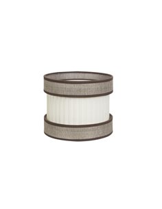 Pantalla Sobremesa Pequeña Home Marrón-Beige E14 (Ø18x18x18cm)