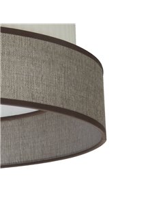 Pantalla Sobremesa Pequeña Home Marrón-Beige E14 (Ø18x18x18cm) 2