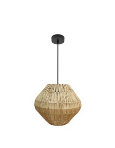 Lámpara colgante Nael Negro/Natural Vegetal Marino 1xE27 (38x37x37cm)