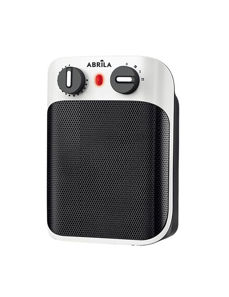 Termoventilador Cerámico Libia Blanco/Negro 1800W 2 Potencias 3 Funciones Antivuelco (26,5x19,5x13,2cm)