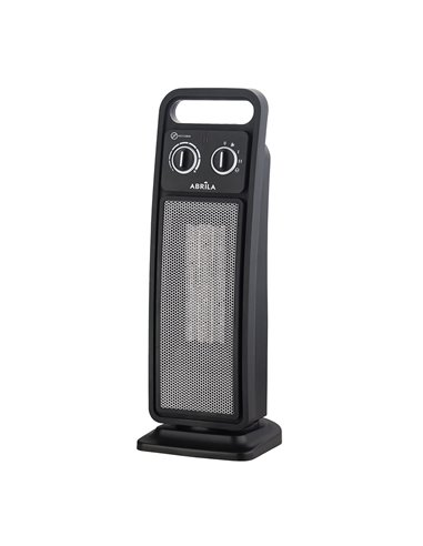 Termoventilador Cerámico Vertical Brasil Negro 2000W 2 Potencias Oscilante Antivuelco (50.7x18,3x19cm)