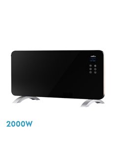 Emisor Térmico de Cristal Himalaya Negro 2000W 2 Potencias Mando Temporizador IP24 (38x92x6,86cm)