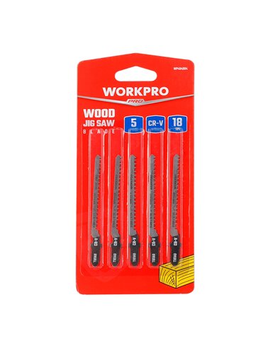 Hojas sierra calar (Juego 5 piezas) T101A0 para madera WORKPRO