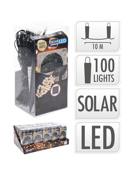 Guirnalda LED, Blanco cálido IP44 solar 5m BASICS