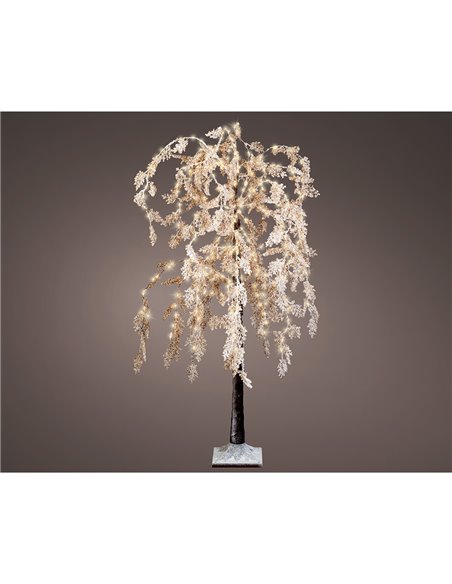 Árbol microLED Sauce de flores blancas 360 LEDs Ø70x180cm Blanco cálido LUMINEO
