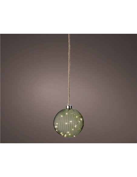 Bola colgante de cristal microLED Ø14cm LUMINEO – Verde