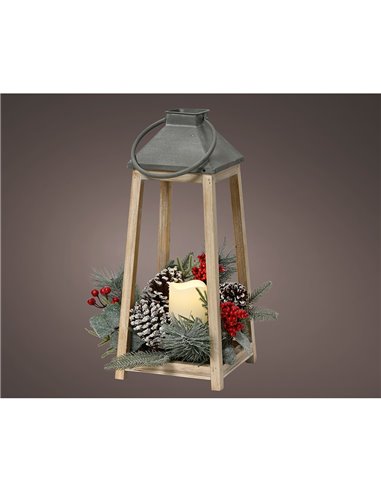 Farol LED abeto Luz blanca cálida (luz fija) 15,5x15,5x36cm LUMINEO