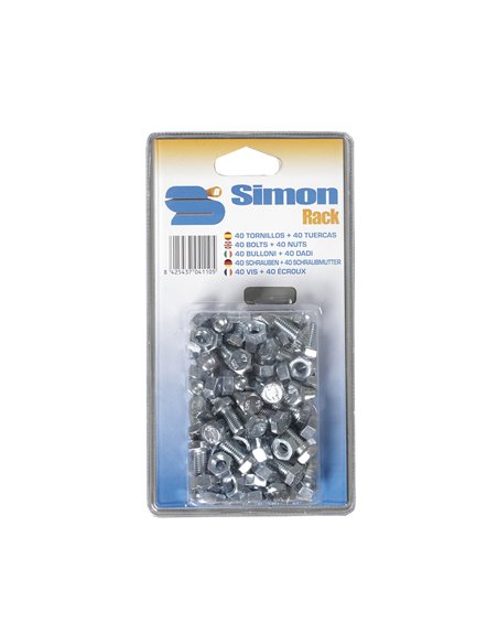 Blister 40 Schrauben + 40 Muttern M8x15 SIMON RACK