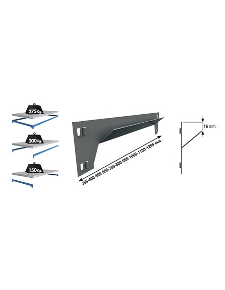 Sclick 500 mm SIMON RACK Stringer – Grau