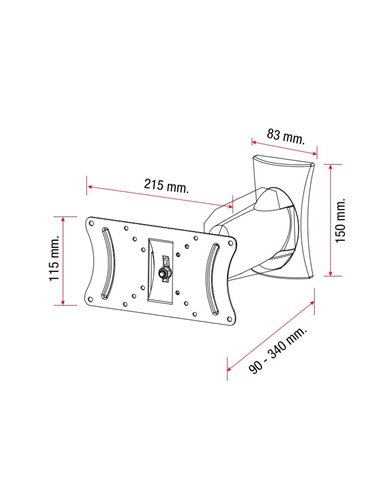 Il supporto TV mg supporta 20kg 13-42" nero