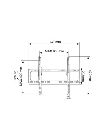 Supporto TV LCD inclinabile 50kg 32-70"