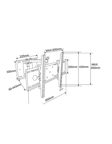 Support TV LCD articulé 55kg 32-70"