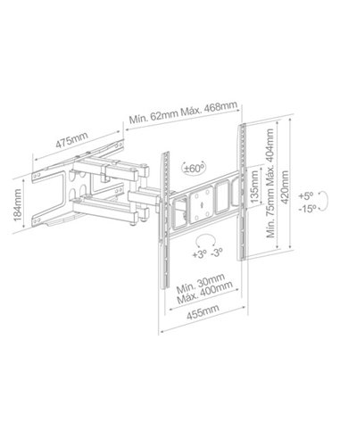 TV stand with arm 32 "70" double GSC 500055018