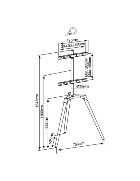 TV stand 50 "65" Wood + Aluminum GSC 500060001