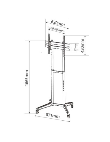 TV stand with wheels 37 "70" GSC 500060003