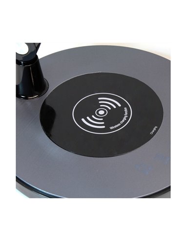 Flexo LED Yule con cargador wireless 10W 550Lm CCT - Negro