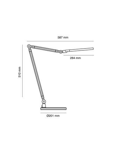 Flexo LED Yule con cargador wireless 10W 550Lm CCT - Negro