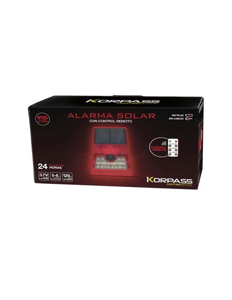 ALARMA SOLAR KORPASS 129DB Y LUZ LED 3W