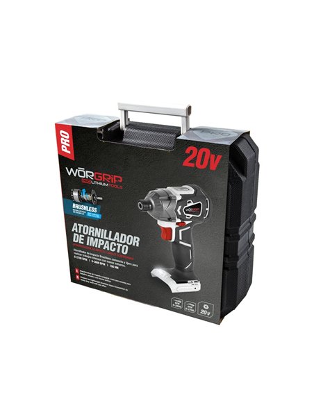 ATORNILLADOR IMPACTO BRUSHLESS 20V WORGRIP SIN BATERÍA