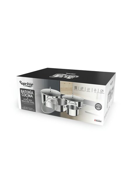 BATERÍA DE COCINA INOX SUPREME 7 PIEZAS