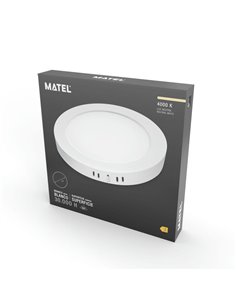 DOWNLIGHT LED MATEL PC BLANCO SUPERFICIE REDONDO 18W NEUTRA 2