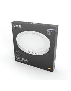 DOWNLIGHT LED MATEL PC BLANCO SUPERFICIE REDONDO 24W FRÍA 2