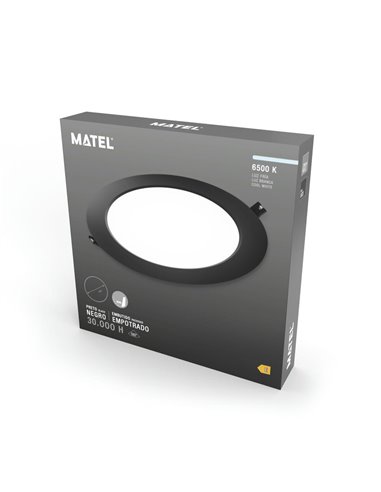 DOWNLIGHT LED REDONDO PC NEGRO 18W LUZ FRÍA