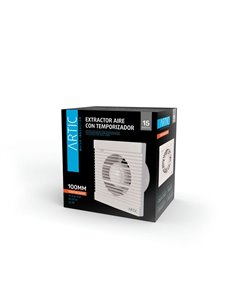 EXTRACTOR DE AIRE ARTIC 15W 100MM BLANCO CON TEMPORIZADOR 2