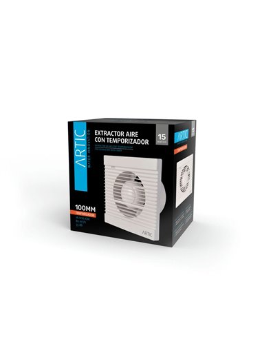EXTRACTOR DE AIRE ARTIC 15W 100MM BLANCO CON TEMPORIZADOR