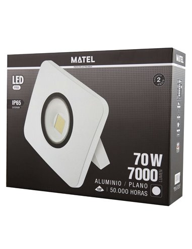 PROYECTOR LED MATEL BLANCO IP65 70W FRÍA