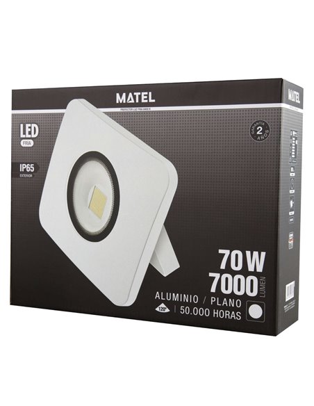 PROYECTOR LED MATEL BLANCO IP65 70W FRÍA