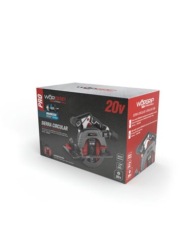 SIERRA CIRCULAR BRUSHLESS 20V WORGRIP SIN BATERÍA