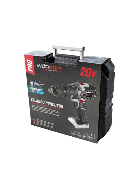 TALADRO PERCUTOR BRUSHLESS WORGRIP 20V SIN BATERÍA