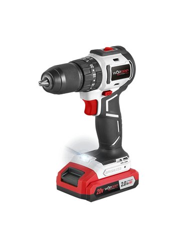TALADRO PERCUTOR COMPACTO BRUSHLESS 20V 1 BATERÍA 2.0AH WORGRIP