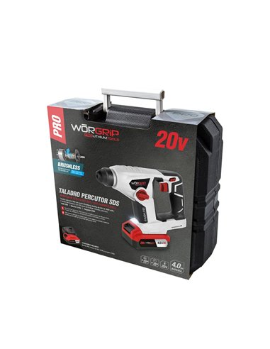 TALADRO SDS PERFORADOR BRUSHLESS 4.0AH WORGRIP 20V