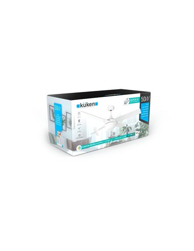 VENTILADOR DE TECHO LUZ LED KÜKEN BLANCO 55W