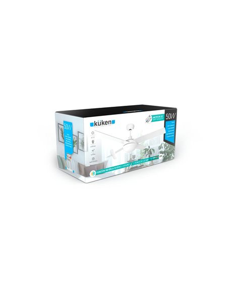 VENTILADOR DE TECHO LUZ LED KÜKEN BLANCO 55W