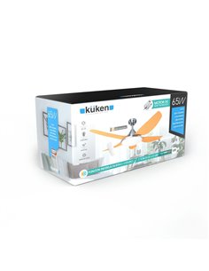 VENTILADOR DE TECHO LUZ LED KÜKEN CROMADO 65W 2