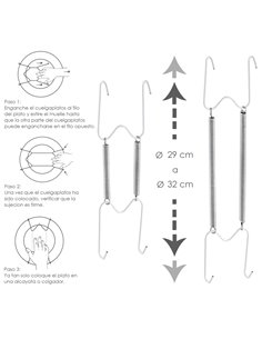 Cuelgaplatos Muelle Para platos de Ø 29 a 32 cm. 2