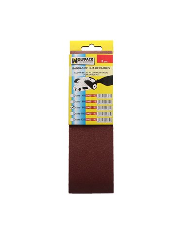 Lija Recambio Banda 100x914 mm. Grano 80 (3 Piezas)