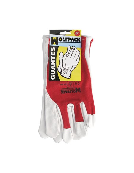 Guantes Piel / Lona Con Colgador 8" Guantes De Trabajo, Guantes De Protección (Par)
