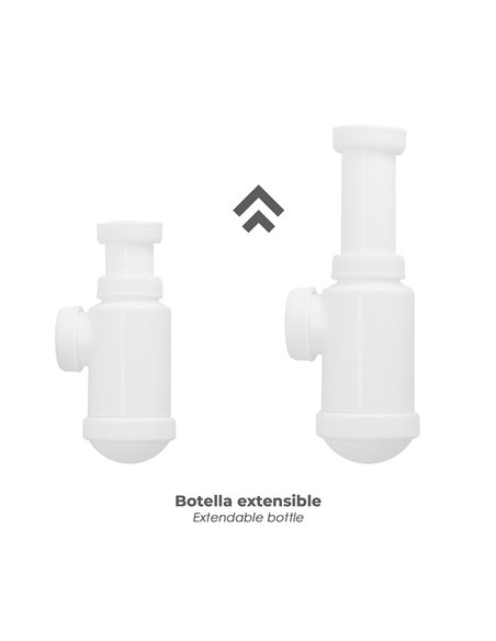 Sifon Botella Extensible  1 1/2  Tuerca Loca