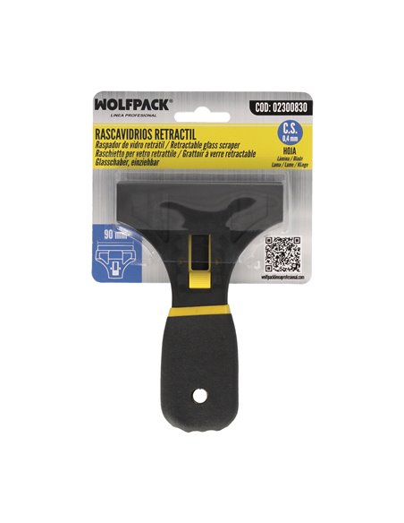 Rascavidrios Profesional Retractil Mango Soft Touch Hoja 90 mm.