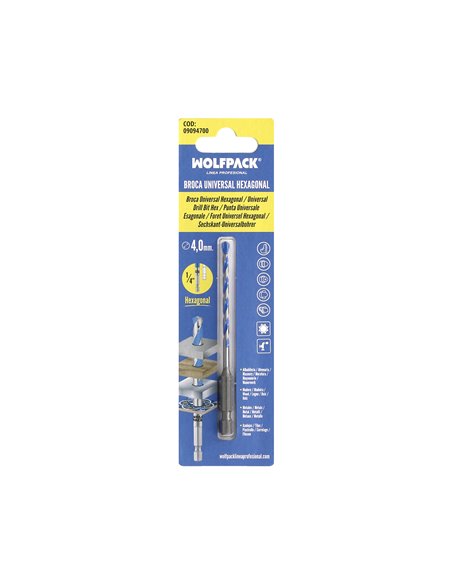 Broca Universal Hexagonal  Ø 4,0 mm. (Blister 1 pieza)