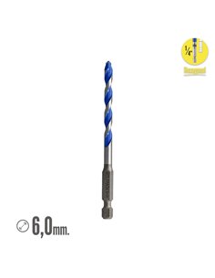 Broca Universal Hexagonal  Ø 6,0 mm. (Blister 1 pieza) 2