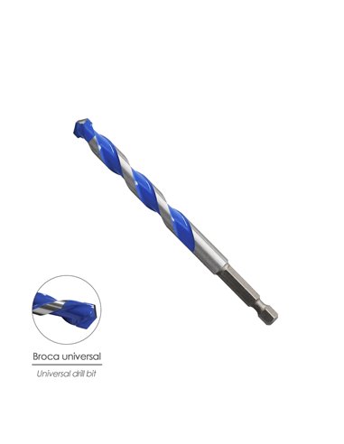 Broca Universal Hexagonal  Ø 8,0 mm. (Blister 1 pieza)