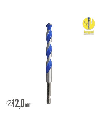 Broca Universal Hexagonal  Ø 12,0 mm. (Blister 1 pieza)